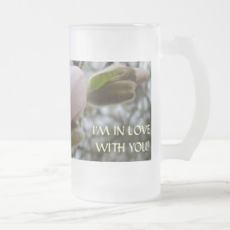 FÖRÄLSKAD i DIG! Frostad Glas Mugg MAGNOLIOR