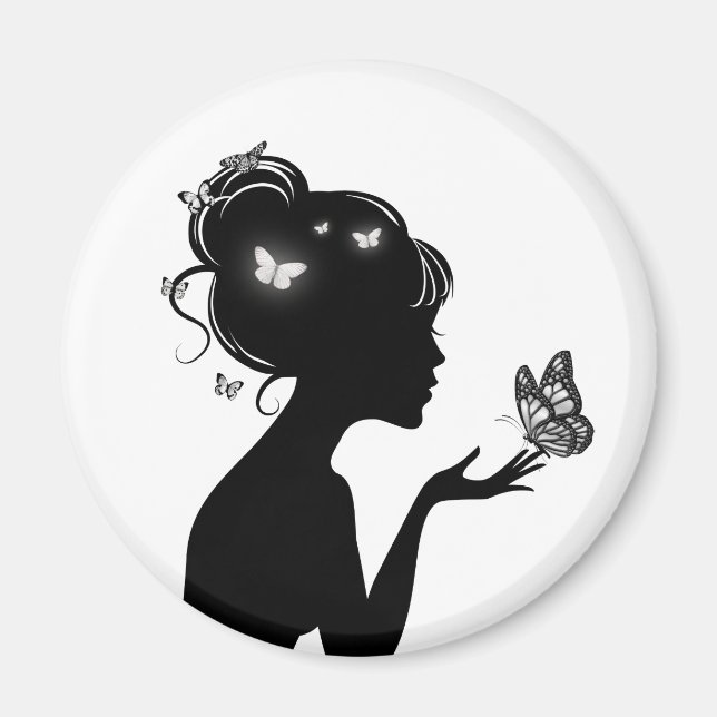 Förälskad i fjärilskvinna magnet (Framsidan)