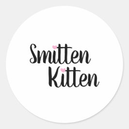 Förälskad Katten Söt Alla Hjärtans Dag Runt Klistermärke
