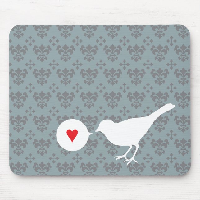 Förälskad mousepad för fågel musmatta (Framsidan)