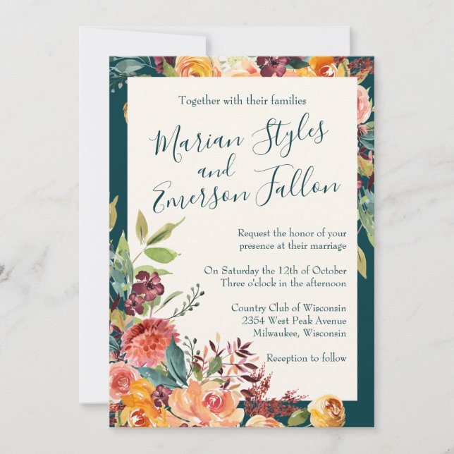 Förälskad nedgång inbjudningar (Framsida)