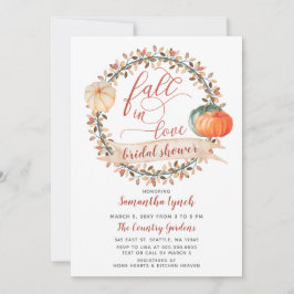 Förälskad Pumpkin Bröllopsdusch Inbjudningar