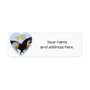 Förälskad returetiketter för pingvin returadress etikett
