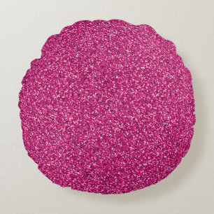 Förälskad rosa glitter rund kudde
