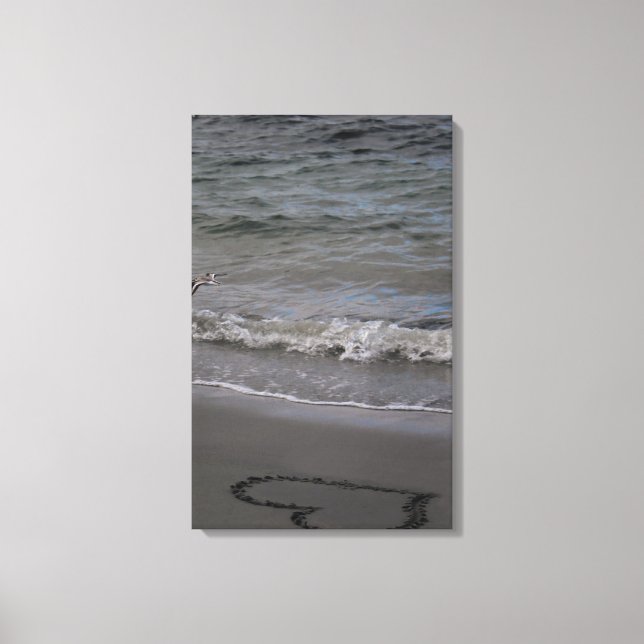 Förälskad Sandpiper Canvastryck (Framsida)