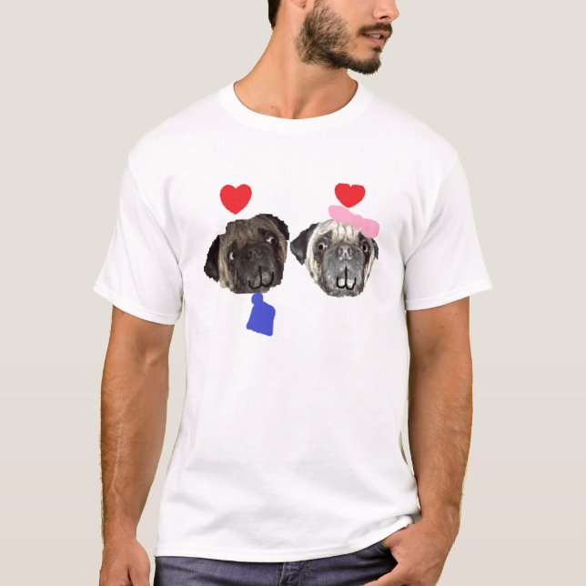 Förälskad skjorta för mops t-shirt (Framsida)