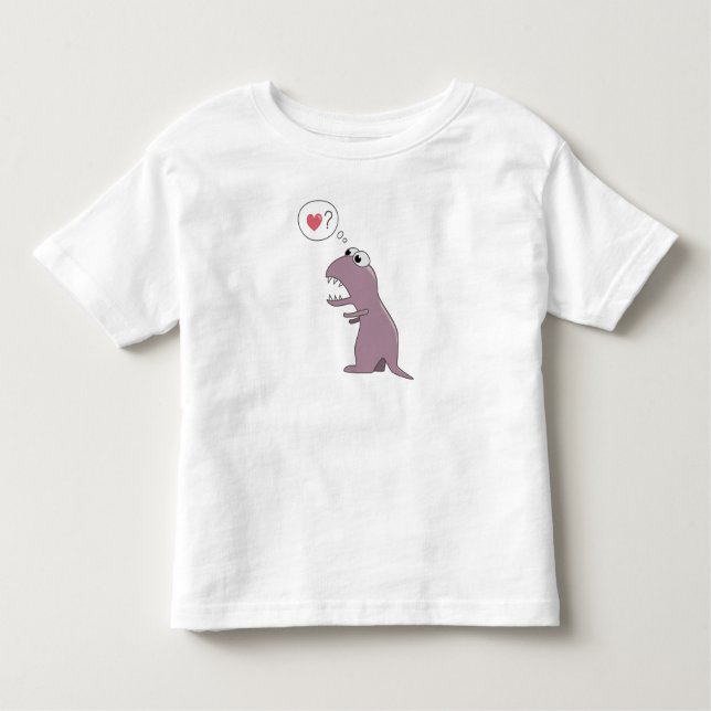 Förälskad tecknad för gullig Dinosaur T Shirt (Framsida)