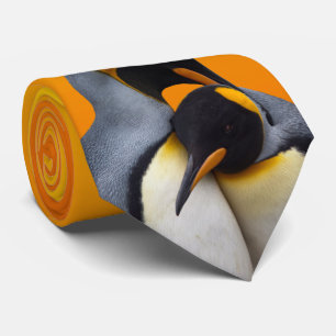 Förälskad Tie för kungpingvin (gult/orangen) Slips