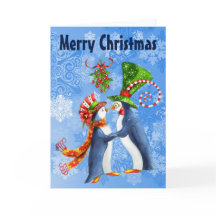 Förälskad Under Mistletoe för god julpingvin