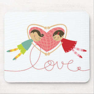 Förälskad valentin Mousepad för för tecknadpoj Musmatta