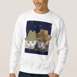 Förälskade Cowboykatter, T-tröja, Starry natt Lång Ärmad Tröja