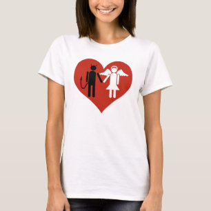 Förälskade djävulen och ängel - skjorta t-shirt