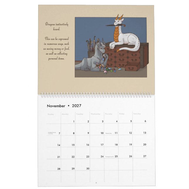 Förälskade drakar kalender (Nov 2027)