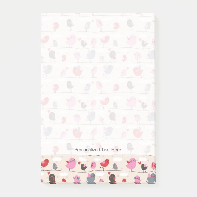 Förälskade fåglar post-it block (Framsida)