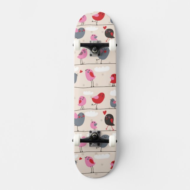 Förälskade fåglar skateboard bräda 19,5 cm (Framsida)