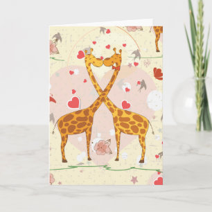 Förälskade giraff kort