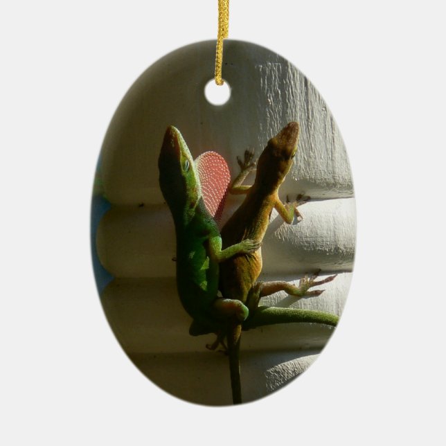 Förälskade ödlor julgransprydnad keramik (Framsidan)