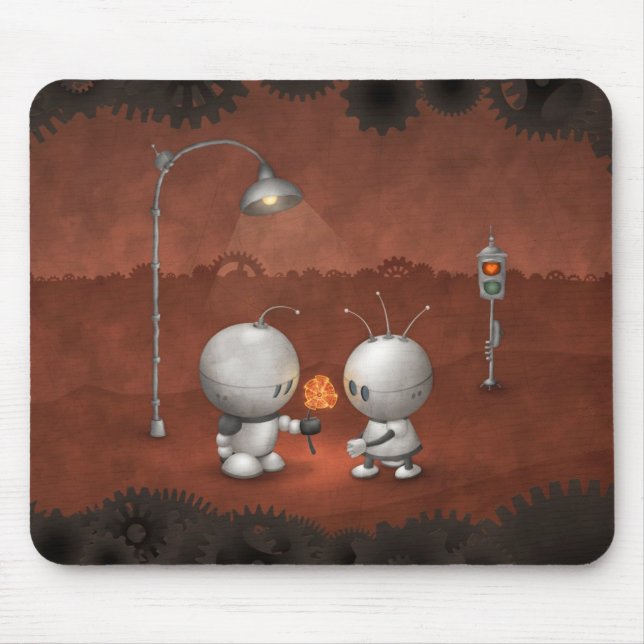 Förälskade robotar musmatta (Framsidan)