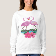 Förälskade tropiska rosa Flamingos, kvinnor