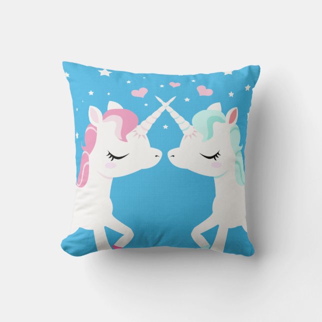 Förälskade Unicorns Kudde (Framsida)