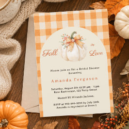 Förälskelse pumpa orange rutig Bröllopsdusch Inbjudningar