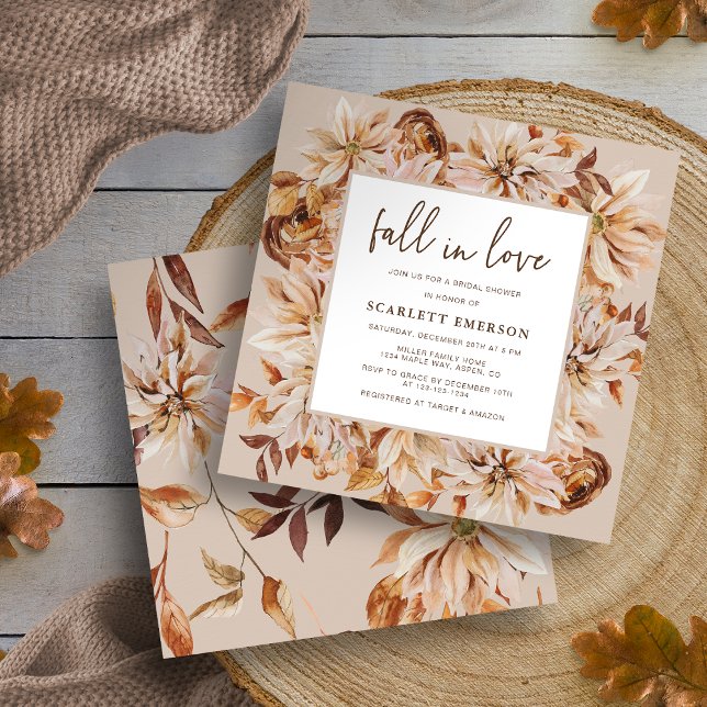 Förälsnings Bröllopsdusch Inbjudningar (Fall In Love Bridal Shower Invitation
)