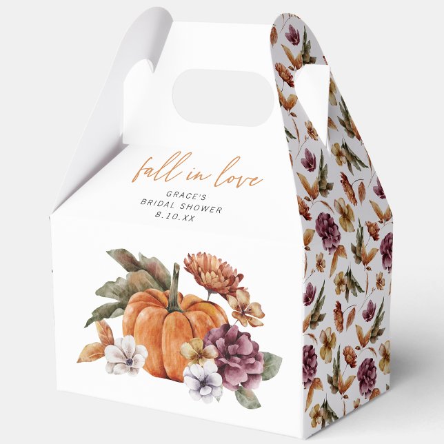 Förälsnings Bröllopsfest Presentaskar (Autumn Watercolor Floral Fall In Love Bridal Shower Favor Boxes by Painted Paperie
)