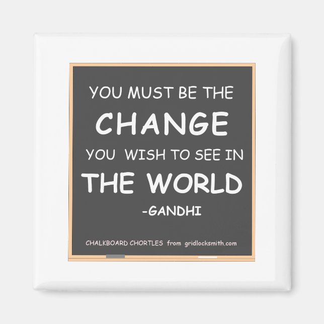 FÖRÄNDRA VÄRLDSGANDHI MAGNET (Framsidan)