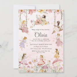 Förändrad Älvor Flowers Meadow Garden Birthday Inbjudningar