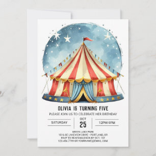 Förändrad Anpassningsbar Magic Circus Birthday Inbjudningar