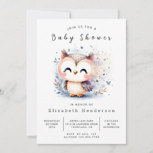Förändrad Anpassningsbar Uggla Baby Shower Inbjudningar