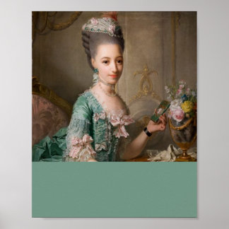 Förändrad Art vintage porträtt teal färg block Poster