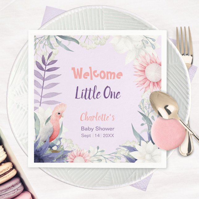 Förändrad babystövel för lavender Gender-Neutralt  Pappersservett (Enchanted Lavender Gender-Neutral Baby Shower Napkins ©Susanne Sachers - Sunny Mind 🌞)