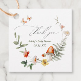 Förändrad babystövel för skogssvamp gåvor etiketter