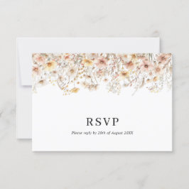 Förändrad Beige Meadow Wildblomma QR-kod Bröllop OSA Kort