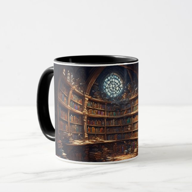 Förändrad Bibliotek Mugg - Mysiga och magiska Bok  (Framsida vänster)