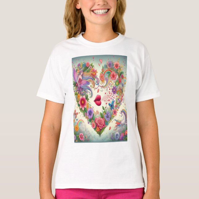Förändrad Blommar Fantasy T Shirt (Framsida)