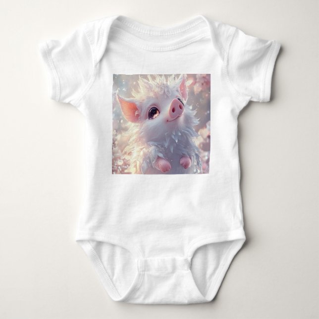 Förändrad Blommar Piglet - Baby Bodykostym T Shirt (Framsida)