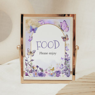 Förändrad Blommigt Butterfly Baby Shower Food Poster