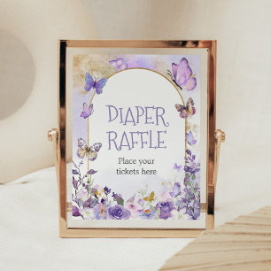 Förändrad Blommigt Butterfly Diaper Raffle Poster