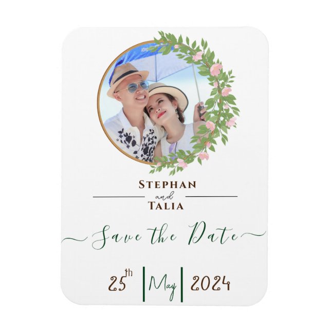 Förändrad Blommigt Elegance bröllop Magnet (Vertikal)