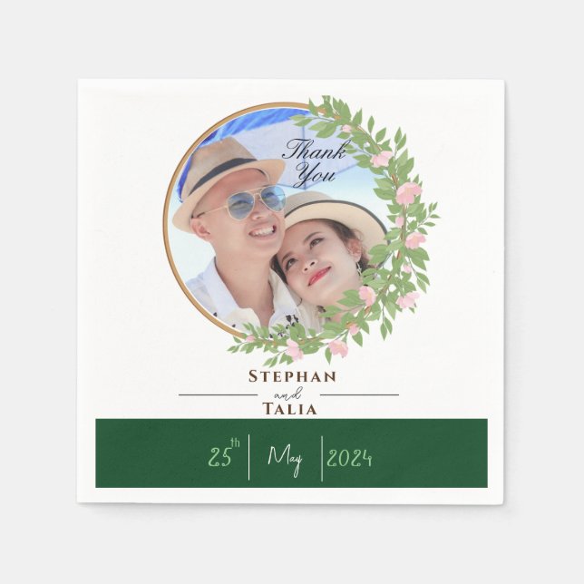 Förändrad Blommigt Elegance bröllop Pappersservett (Framsidan)