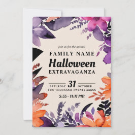 Förändrad Blommigt Halloween Costume Tävling Party Inbjudningar