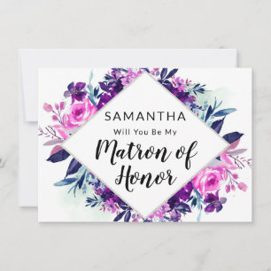 Förändrad Blommigt Matron of Honor Frieri kort