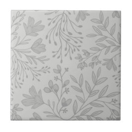 Förändrad Blommigt Meadow Dreams L5 Grått White Kakelplatta