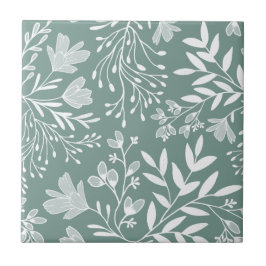 Förändrad Blommigt Meadow Dreams L6 White Flowers Kakelplatta