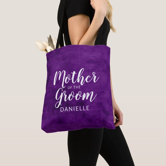 Förändrad Blommigt Mor i Groom Monogrammed Tygkasse (Närbild)