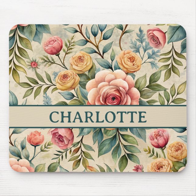 Förändrad Blommigt Mouse Pad Musmatta (Framsidan)