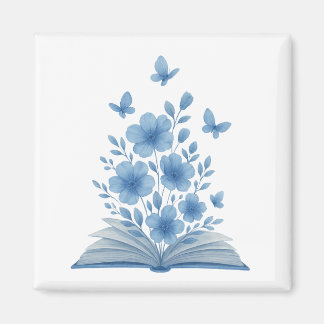 Förändrad Bok- Butterflies & Flowers Design Magnet