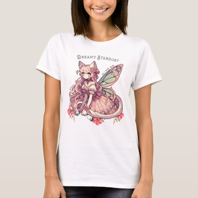 Förändrad Dreamy Stardust-A Cat Fairycore Fantasy T Shirt (Framsida)